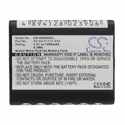 3.6V, 1200mAh, Ni-MH Battery fits Hoft & Wessel, Hw1940, Hw1940 Dect, 4.32Wh
