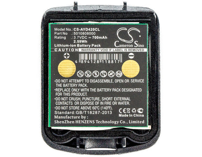 Silver, 3.7V, 700mAh, Li-ion Battery fits Funkwerk, Dect Fc4 Medical, Fc4, 2.59Wh