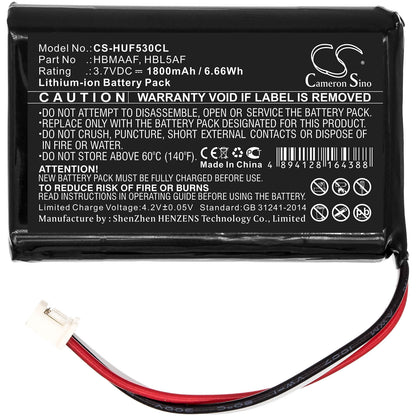 3.7V, 1800mAh, Li-ion Battery fits Huawei, Ets5623, F202, 6.66Wh