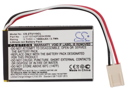 3.7V, 1000mAh, Li-ion Battery fits Zte, U110, U116, 3.7Wh