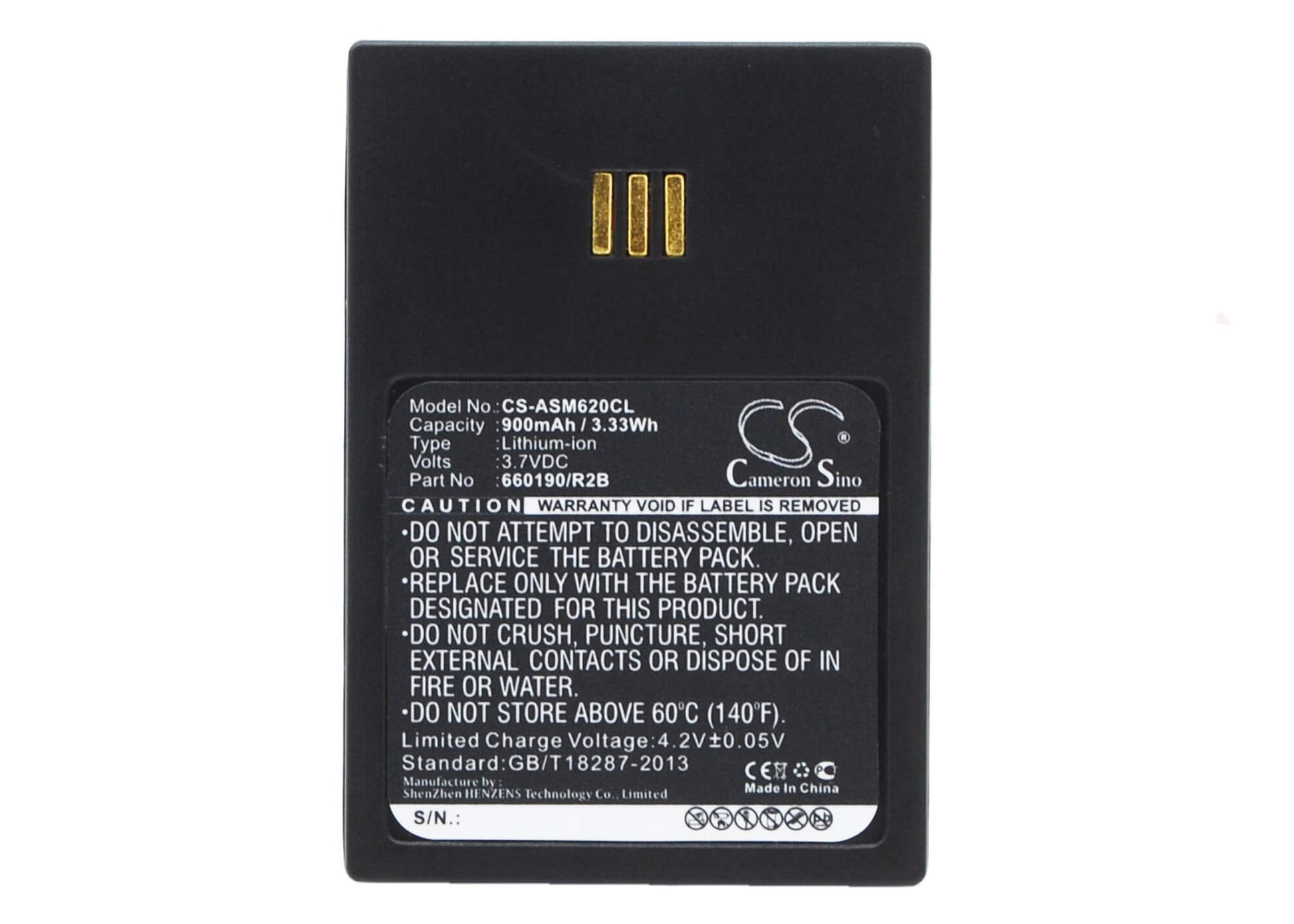 CS-ASM620CL, Cordless Phone 3.7V, 900mAh, Li-ion Battery fits Innovaphone, Ip62, Ip63, 3.33Wh