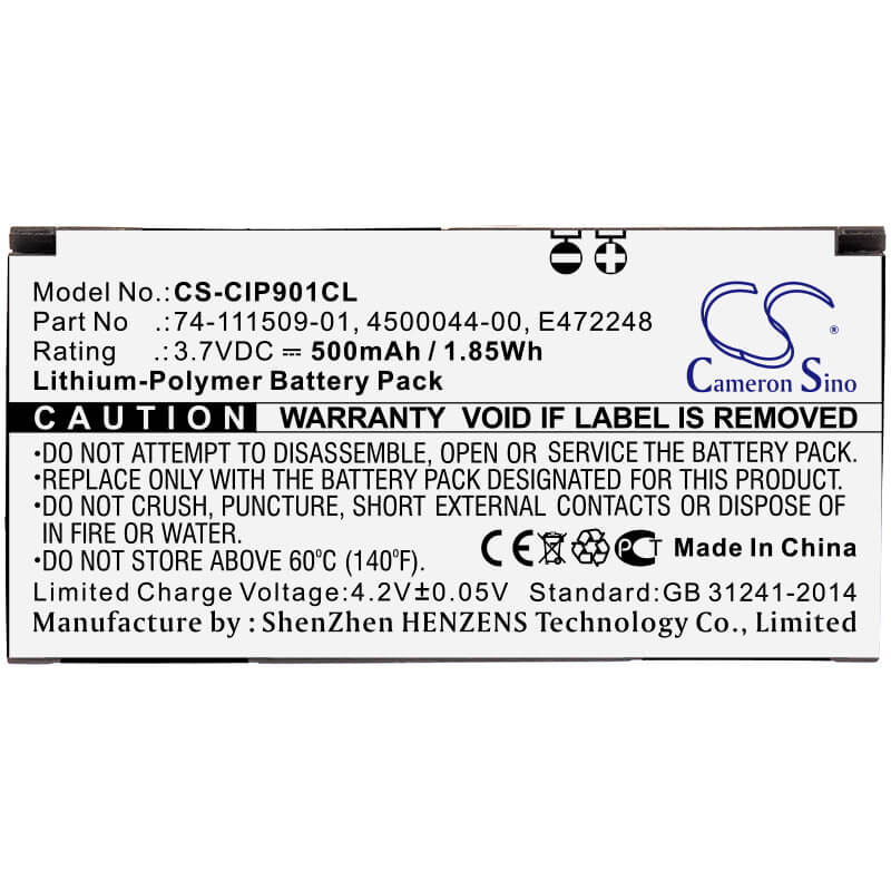 3.7V, 500mAh, Li-Polymer Battery fits Cisco, 8831 Daisy Chain Kit, 8831 Speaker Base, 1.85Wh