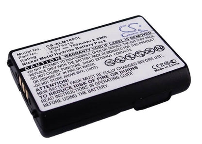 3.6V, 700mAh, Ni-MH Battery fits Alcatel, Mobile 100 Reflexes, Omnipcx Enterprise, 2.52Wh