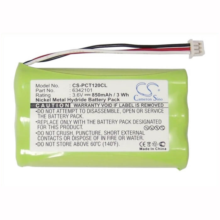 3.6V, 850mAh, Ni-MH Battery fits Plantronics, Ct11, Ct12, 3.06Wh