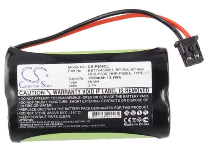 2.4V, 1500mAh, Ni-MH Battery fits Panasonic, Hhr-15f2g1, Kx-tg2000, 3.6Wh