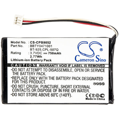 3.7V, 750mAh, Li-ion Battery fits Uniden, Tru-c46, Tru-c56, 2.775Wh