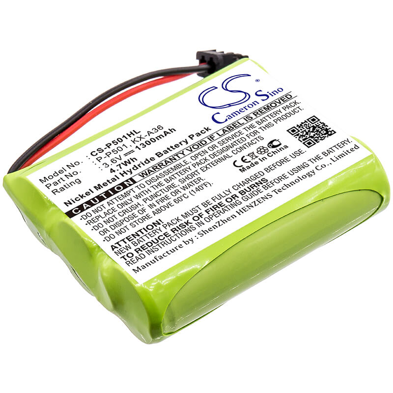 3.6V, 1300mAh, Ni-MH Battery fits Panasonic, Hhr-p505, Kc-tc917hsb, 4.68Wh