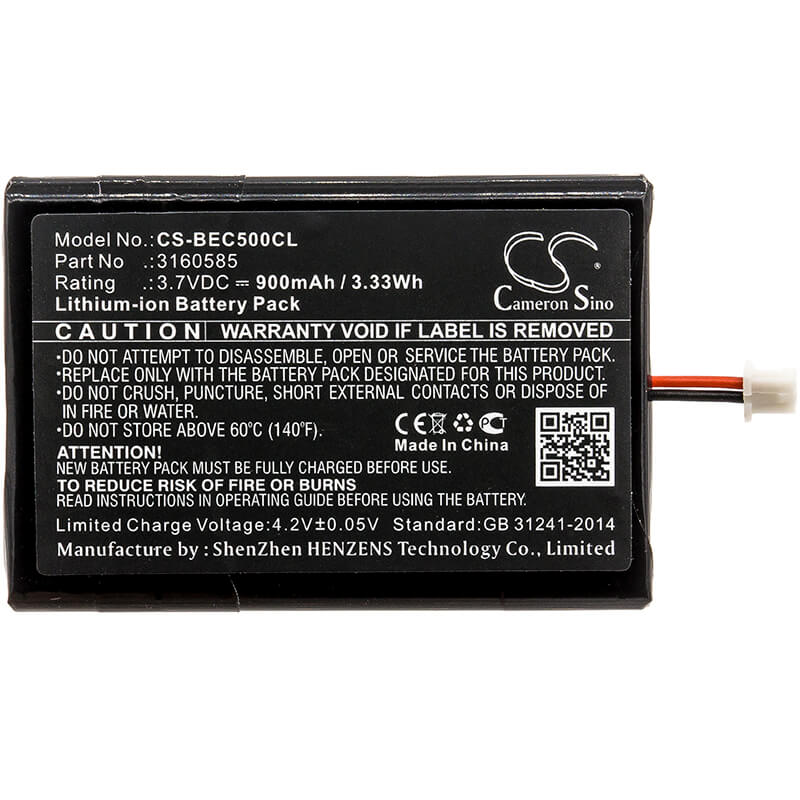3.7V, 900mAh, Li-ion Battery fits Bang & Olufsen, Beocom 5, 3.33Wh