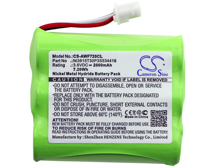 3.6V, 2000mAh, Ni-MH Battery fits At&t, Wf720, 7.2Wh
