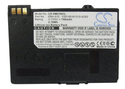 3.7V, 750mAh, Li-ion Battery fits Siemens, Gigaset 4015, Gigaset 4015 Micro, 2.775Wh