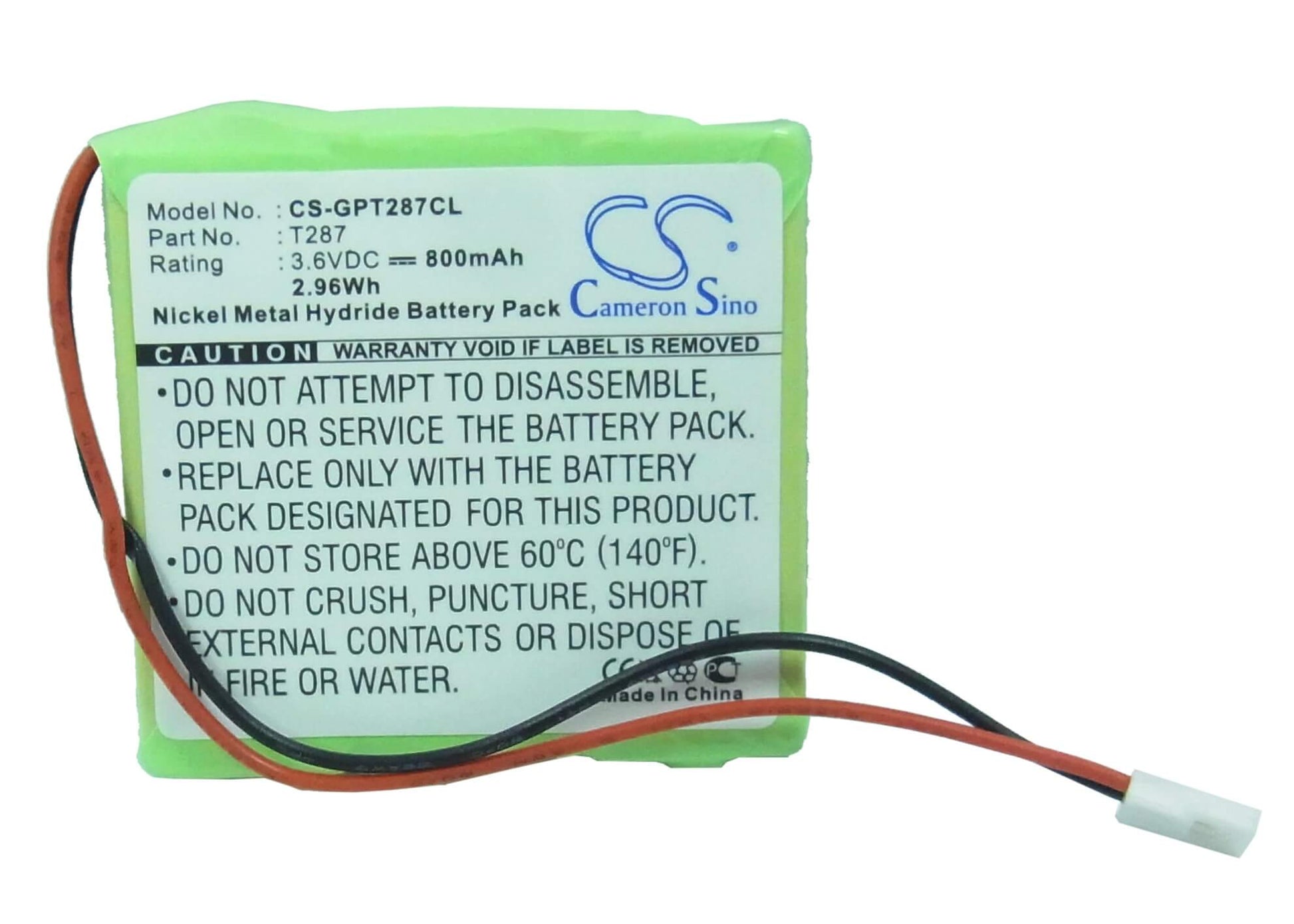 3.6V, 800mAh, Ni-MH Battery fits Philips, Td9274, Td9292, 2.88Wh