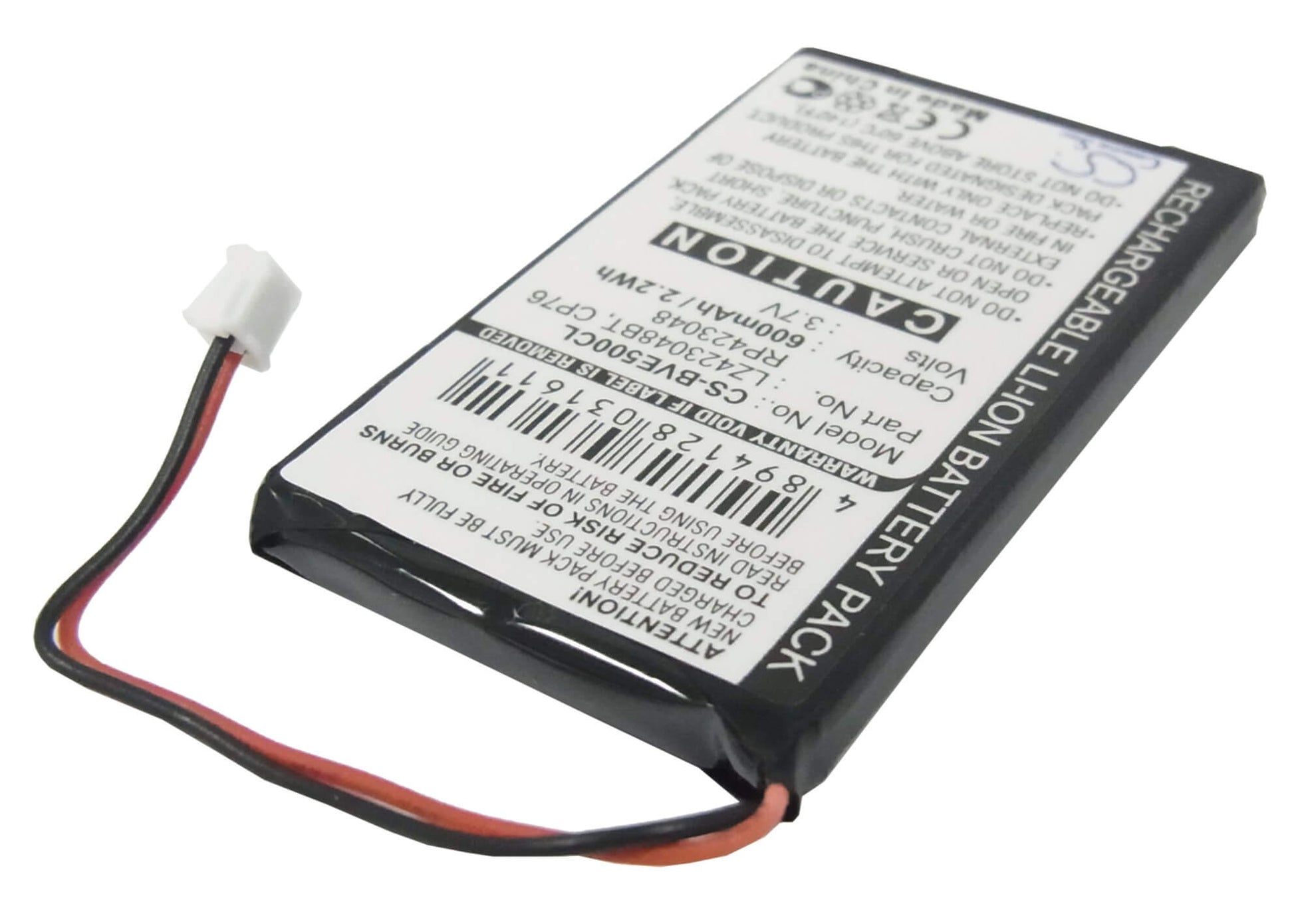 3.7V, 600mAh, Li-ion Battery fits Grundig, Calios 1, Calios 1a, 2.22Wh
