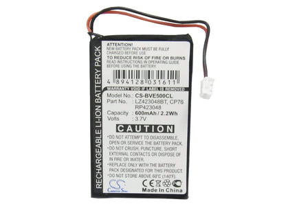 3.7V, 600mAh, Li-ion Battery fits Grundig, Calios 1, Calios 1a, 2.22Wh