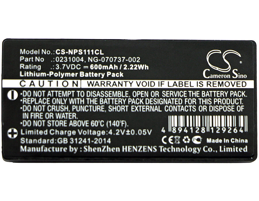3.7V, 600mAh, Li-Polymer Battery fits Nec, Dterm, Ps111, 2.22Wh