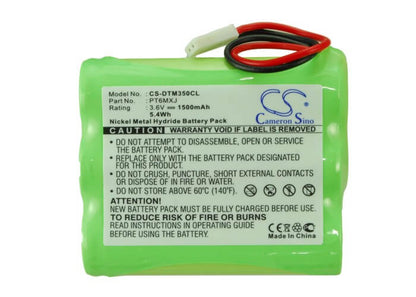 3.6V, 1500mAh, Ni-MH Battery fits Philips, Td9601, 5.4Wh