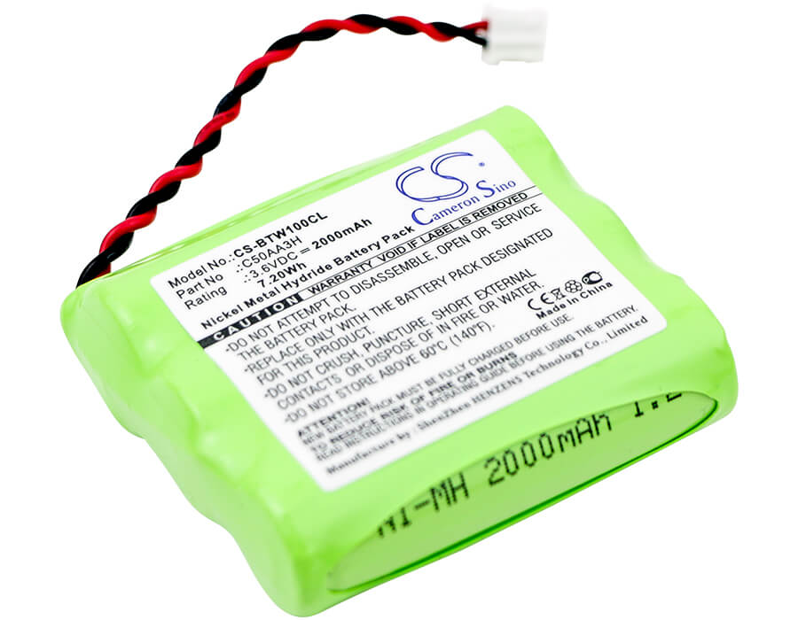 3.6V, 2000mAh, Ni-MH Battery fits Bt, Airway, 7.2Wh