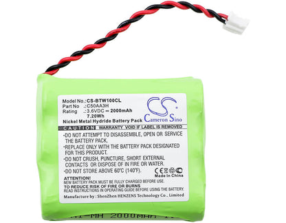 3.6V, 2000mAh, Ni-MH Battery fits Bt, Airway, 7.2Wh