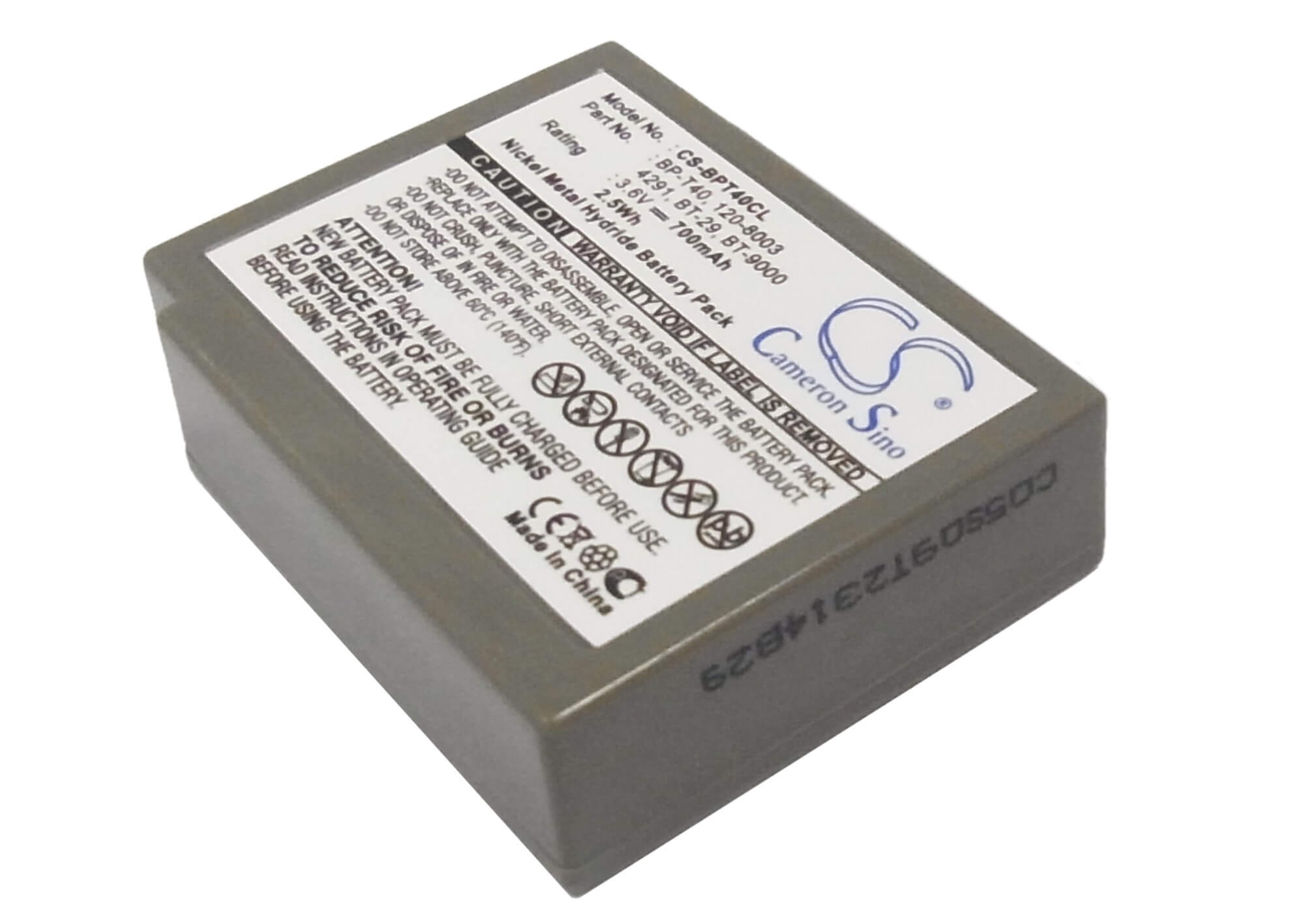 3.6V, 700mAh, Ni-MH Battery fits Aeg, Liberty D, Liberty Viva, 2.52Wh