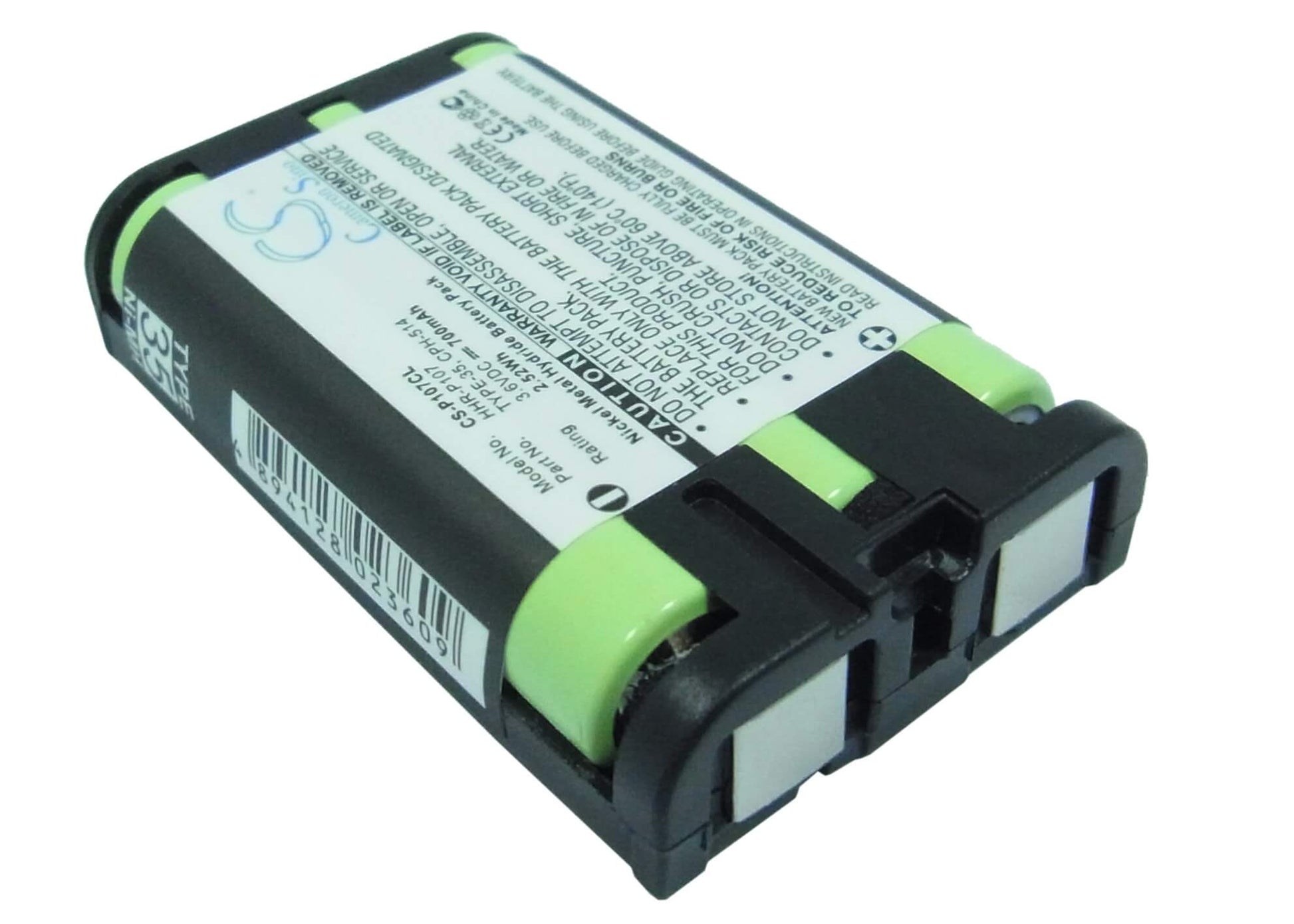 3.6V, 700mAh, Ni-MH Battery fits Panasonic, Bb-gt1500, Bb-gt1502, 2.52Wh