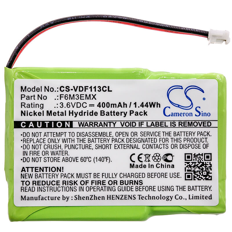 3.6V, 400mAh, Ni-MH Battery fits Agfeo, Dect 20, 1.44Wh