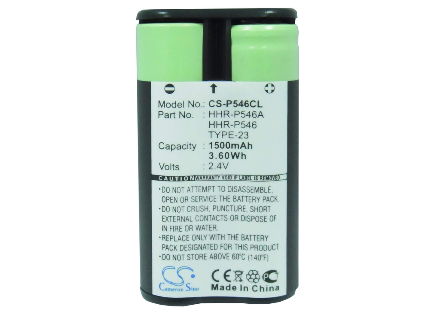 2.4V, 1500mAh, Ni-MH Battery fits V Tech, 00-2421, 1261, 3.6Wh