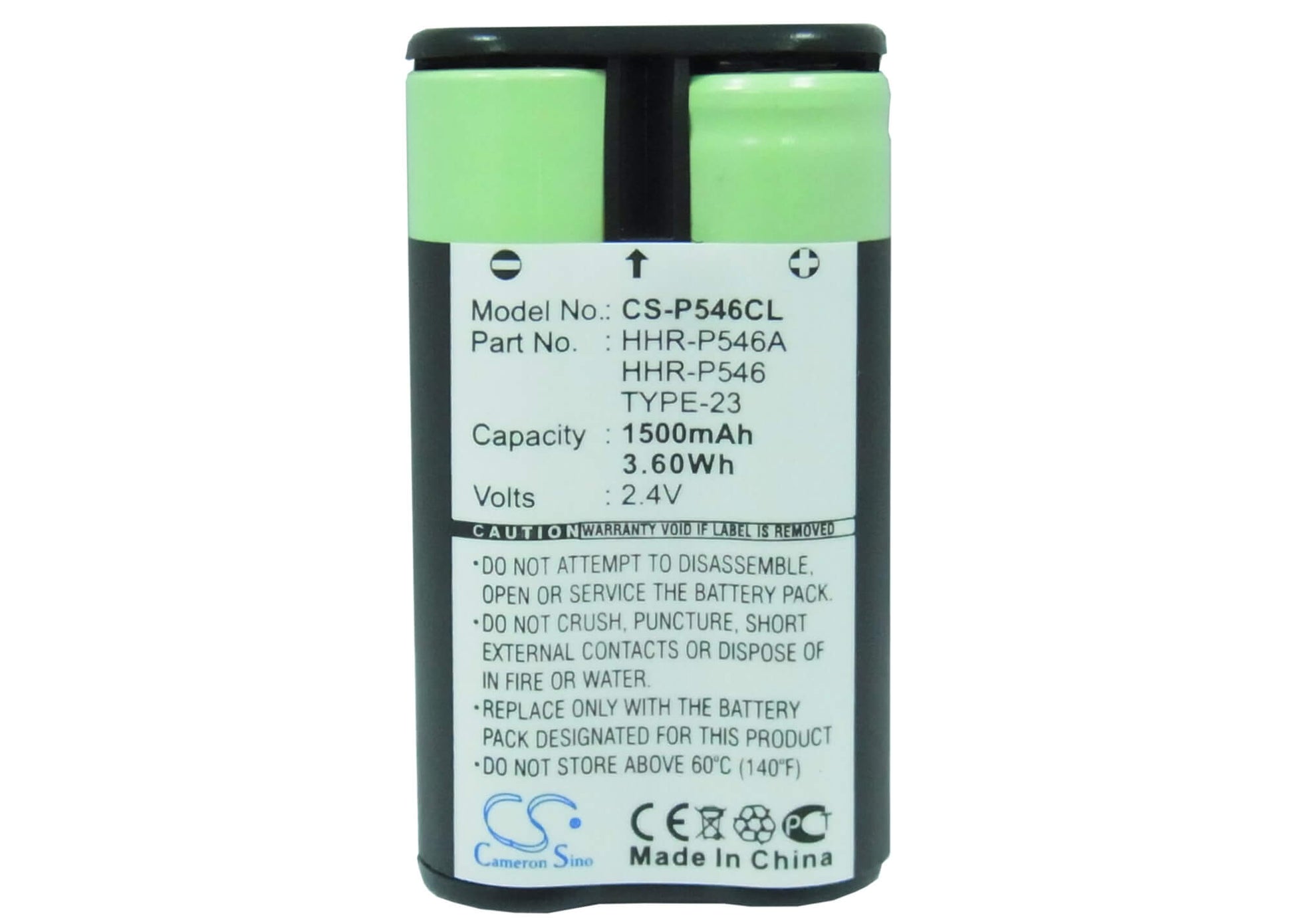 2.4V, 1500mAh, Ni-MH Battery fits Recoton, T1221, 3.6Wh