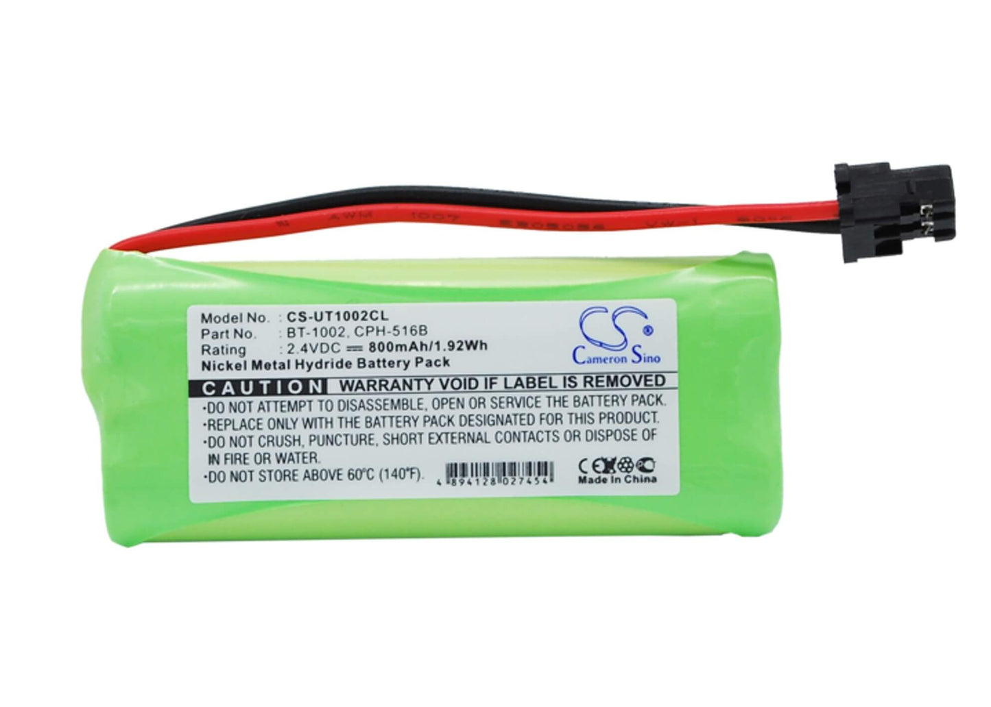 2.4V, 800mAh, Ni-MH Battery fits Sony, Dect 1060, Dect 1080, 1.92Wh