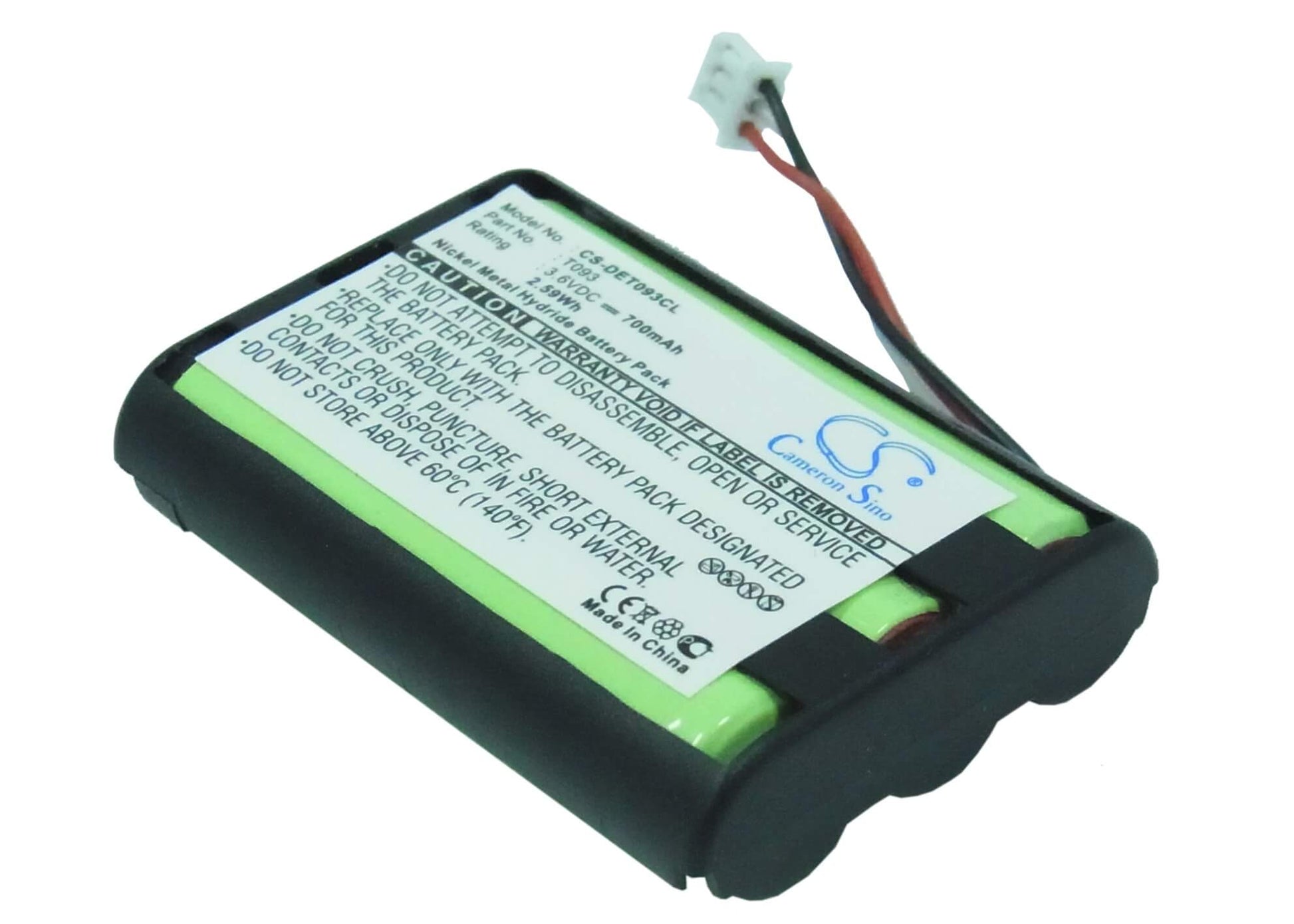 3.6V, 700mAh, Ni-MH Battery fits Detewe, Magic, Nova, 2.52Wh