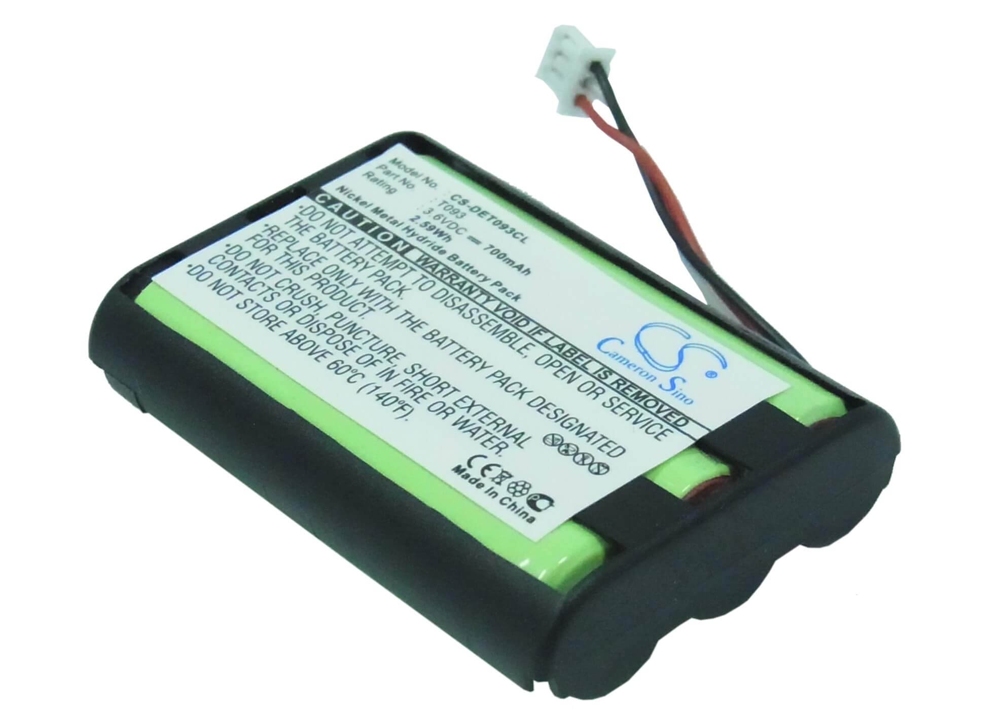 3.6V, 700mAh, Ni-MH Battery fits Detewe, Magic, Nova, 2.52Wh