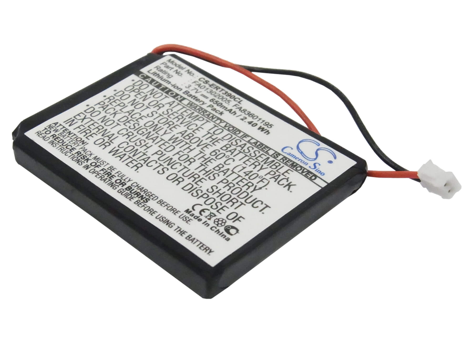 3.7V, 650mAh, Li-ion Battery fits Aastra, 660177, 660177/r1c, 2.405Wh