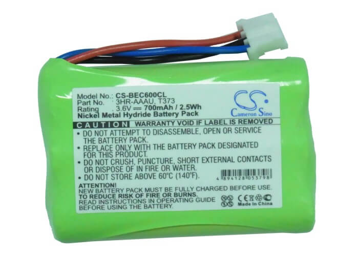 3.6V, 700mAh, Ni-MH Battery fits Bang & Olufsen, Beocom 1, Beocom 6000, 2.52Wh