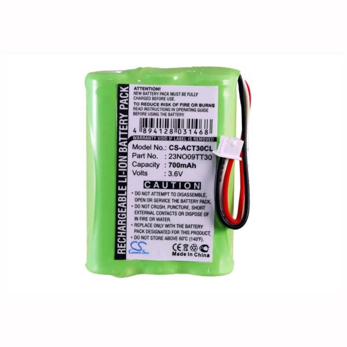 3.6V, 700mAh, Ni-MH Battery fits Auerswald, Comfort Dect 800, 2.52Wh
