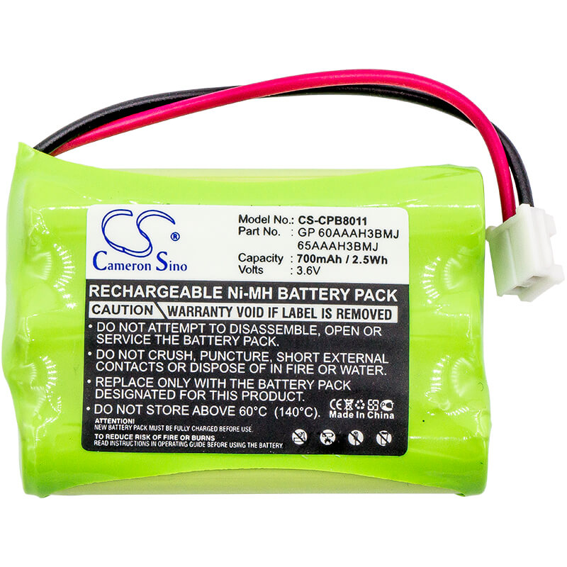 3.6V, 700mAh, Ni-MH Battery fits Casio, 2500, 2600, 2.52Wh