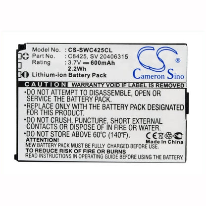 3.7V, 600mAh, Li-ion Battery fits Swissvoice, Esense, Esense Coloe E, 2.22Wh
