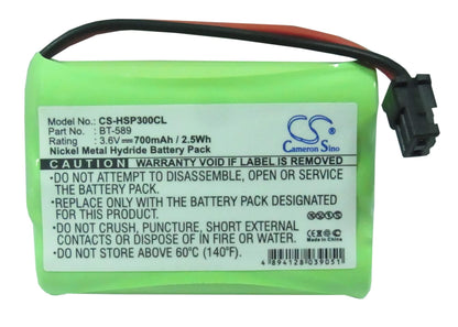 3.6V, 700mAh, Ni-MH Battery fits Hagenuk, Sl30080, Wp 300x, 2.52Wh