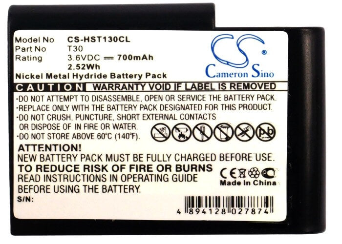 3.6V, 700mAh, Ni-MH Battery fits Telekom, Ellepi Pocket, T-plus Sinus 33, 2.52Wh