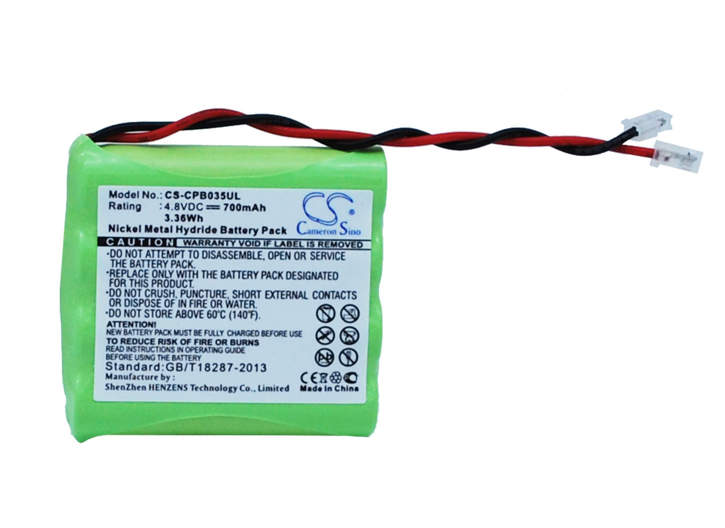 4.8V, 700mAh, Ni-MH Battery fits Universel, Aaa X 4, 3.36Wh