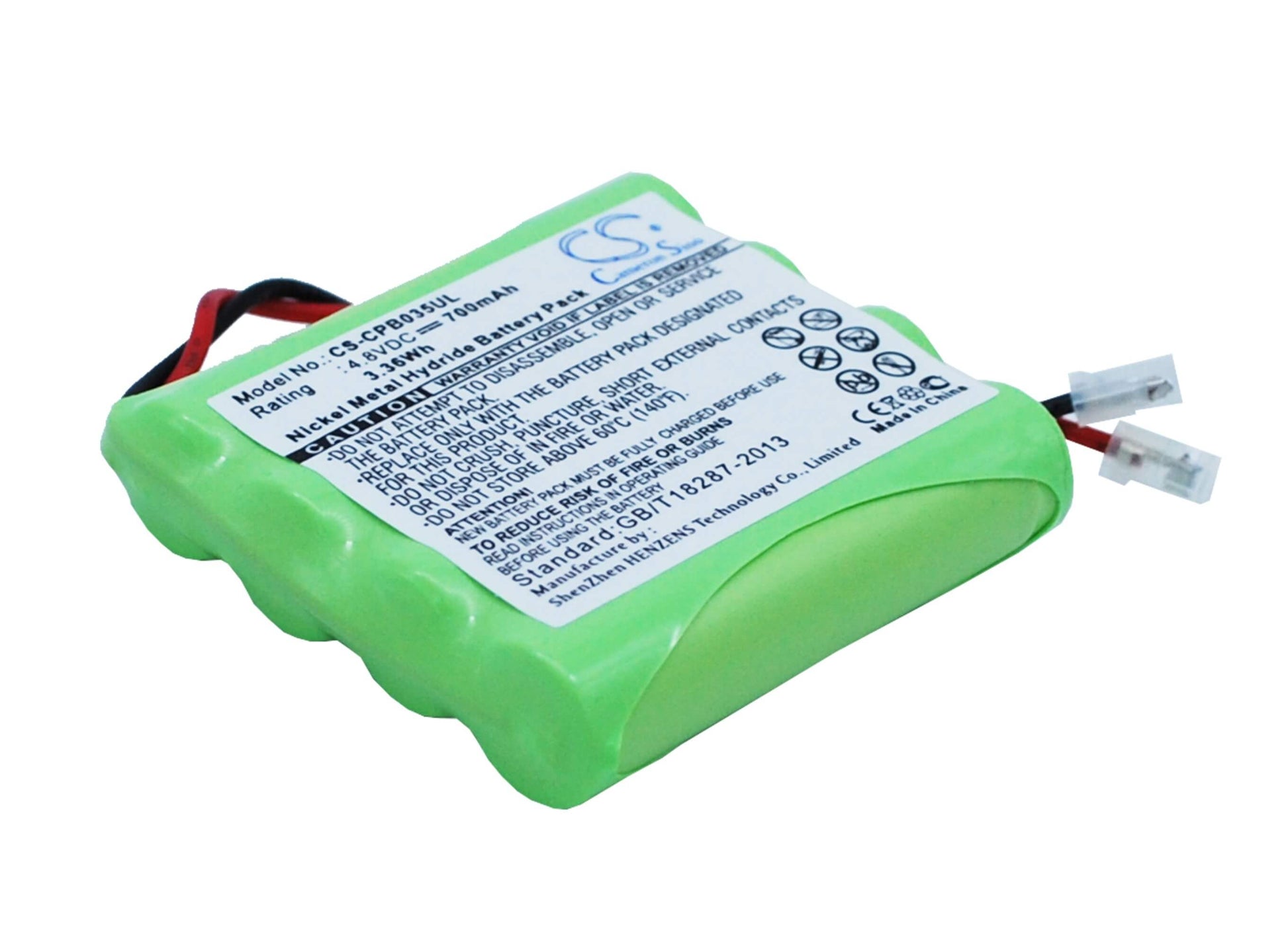 4.8V, 700mAh, Ni-MH Battery fits Universel, Aaa X 4, 3.36Wh