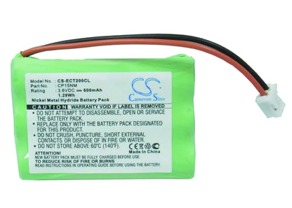 3.6V, 600mAh, Ni-MH Battery fits Gp, 55aaah3bx, T274, 2.16Wh