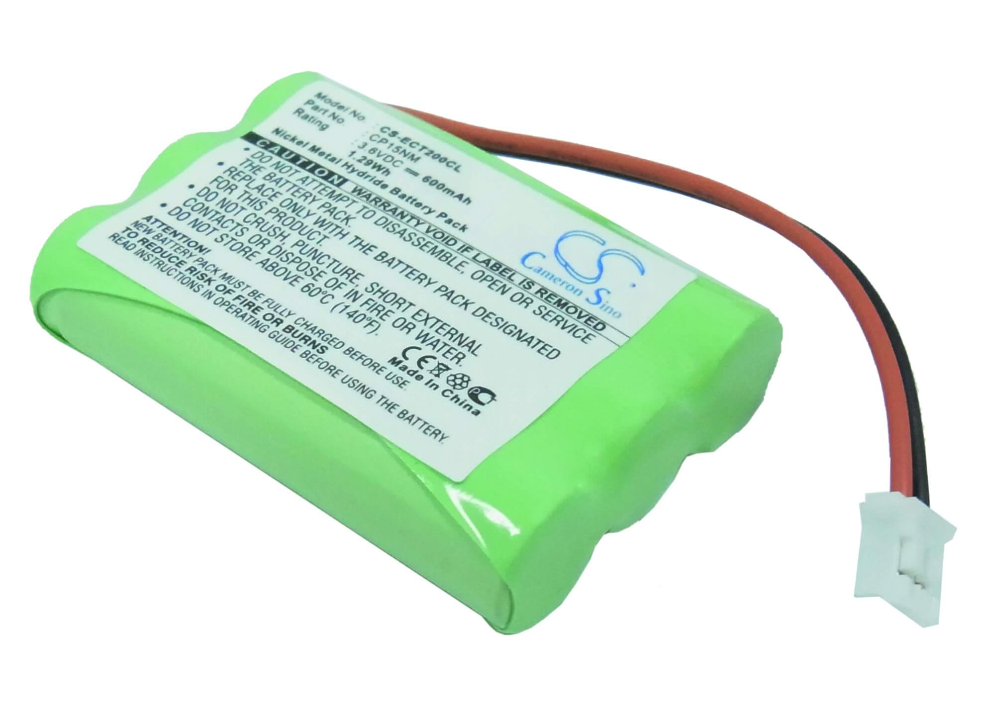 3.6V, 600mAh, Ni-MH Battery fits Ericsson, Cg2400, Dect200, 2.16Wh