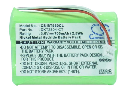 3.6V, 700mAh, Ni-MH Battery fits Toshiba, Dkt2304ct, Satellite Ana9310, 2.52Wh