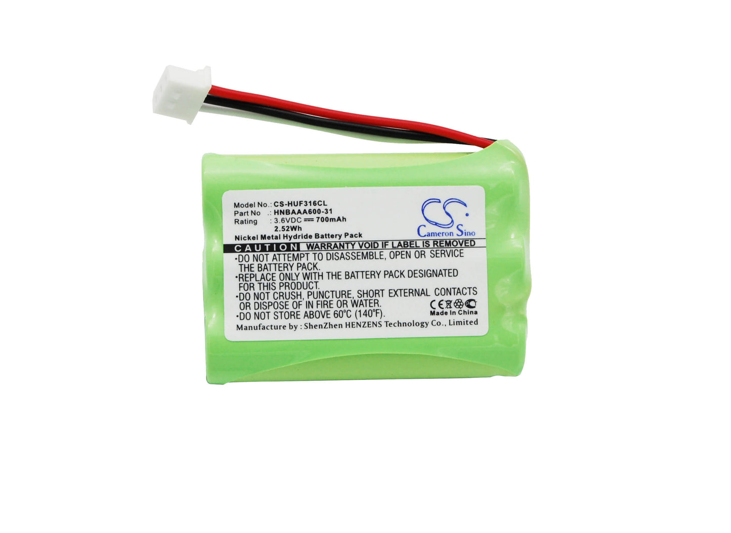3.6V, 700mAh, Ni-MH Battery fits Huawei, F202, F316, 2.52Wh
