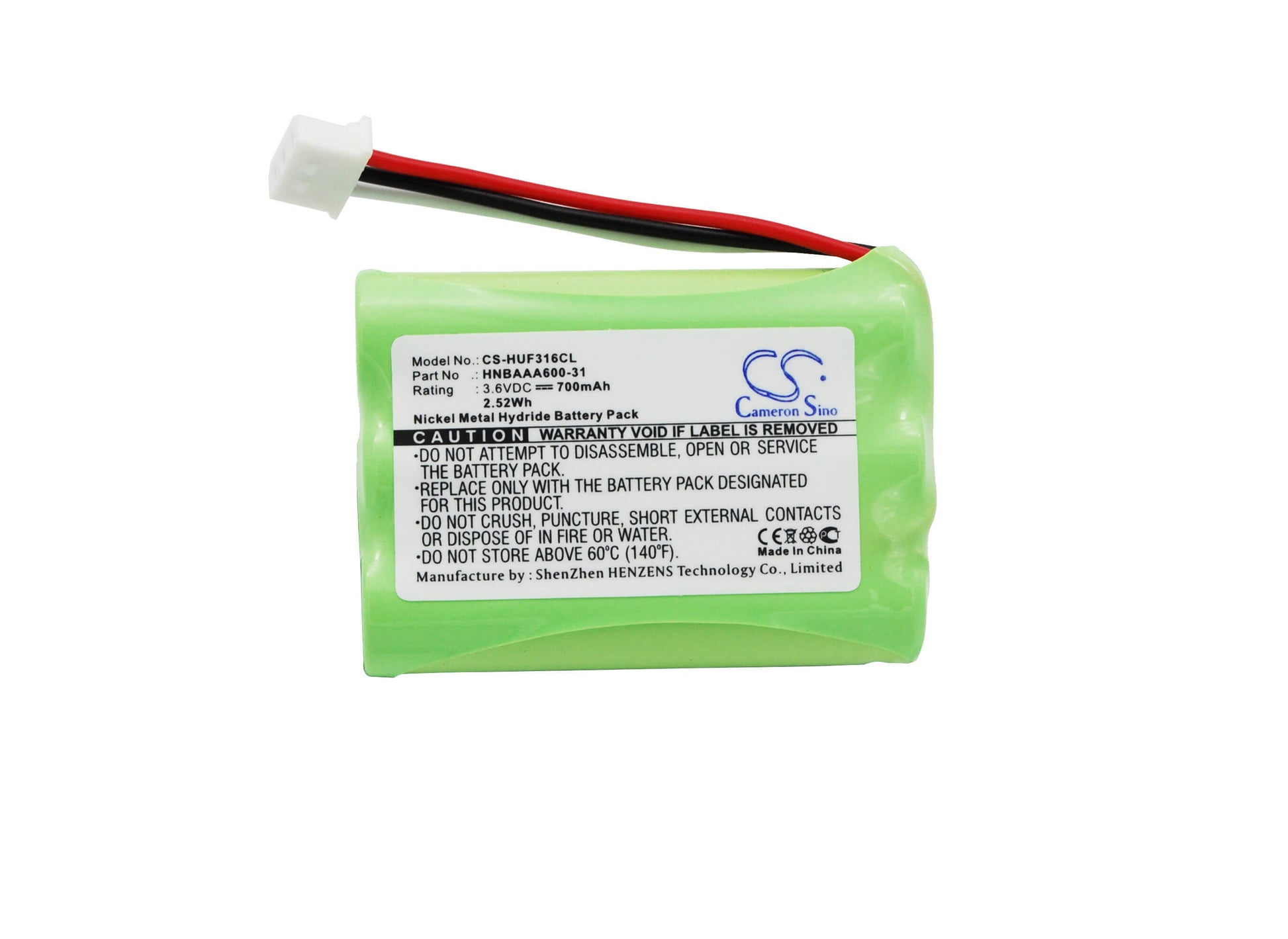 3.6V, 700mAh, Ni-MH Battery fits Huawei, F202, F316, 2.52Wh