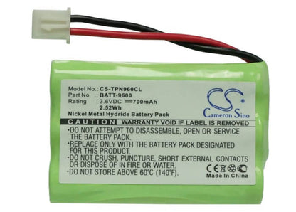 3.6V, 700mAh, Ni-MH Battery fits Telematrix, 9600, 9621p, 2.52Wh