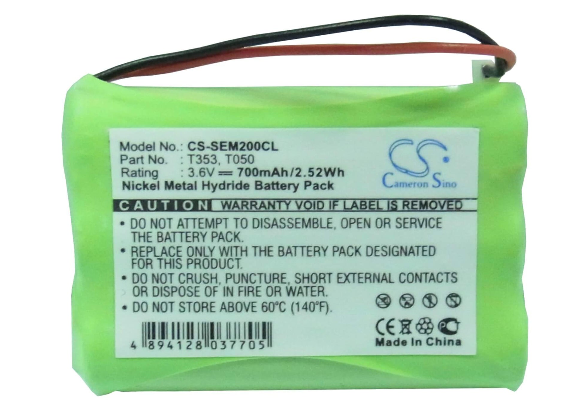 3.6V, 700mAh, Ni-MH Battery fits Sagem, Alize Mistral, Alize Navigateur, 2.52Wh