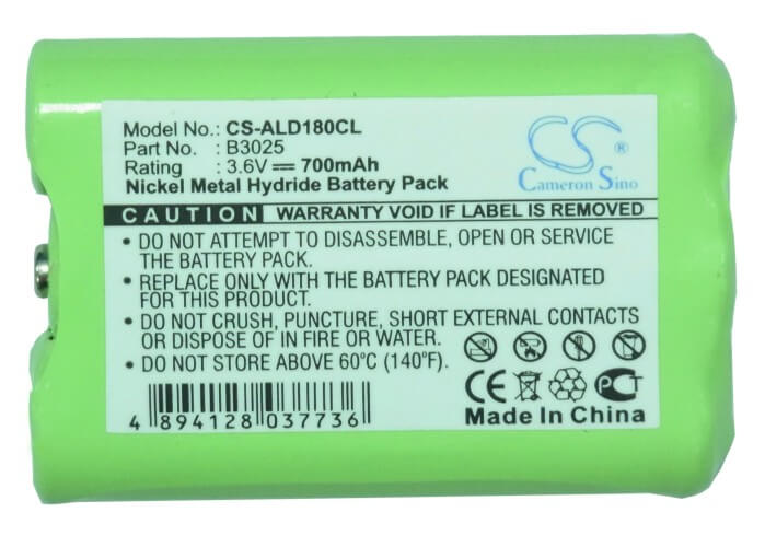 3.6V, 700mAh, Ni-MH Battery fits At&t, Stb-914, 2.52Wh