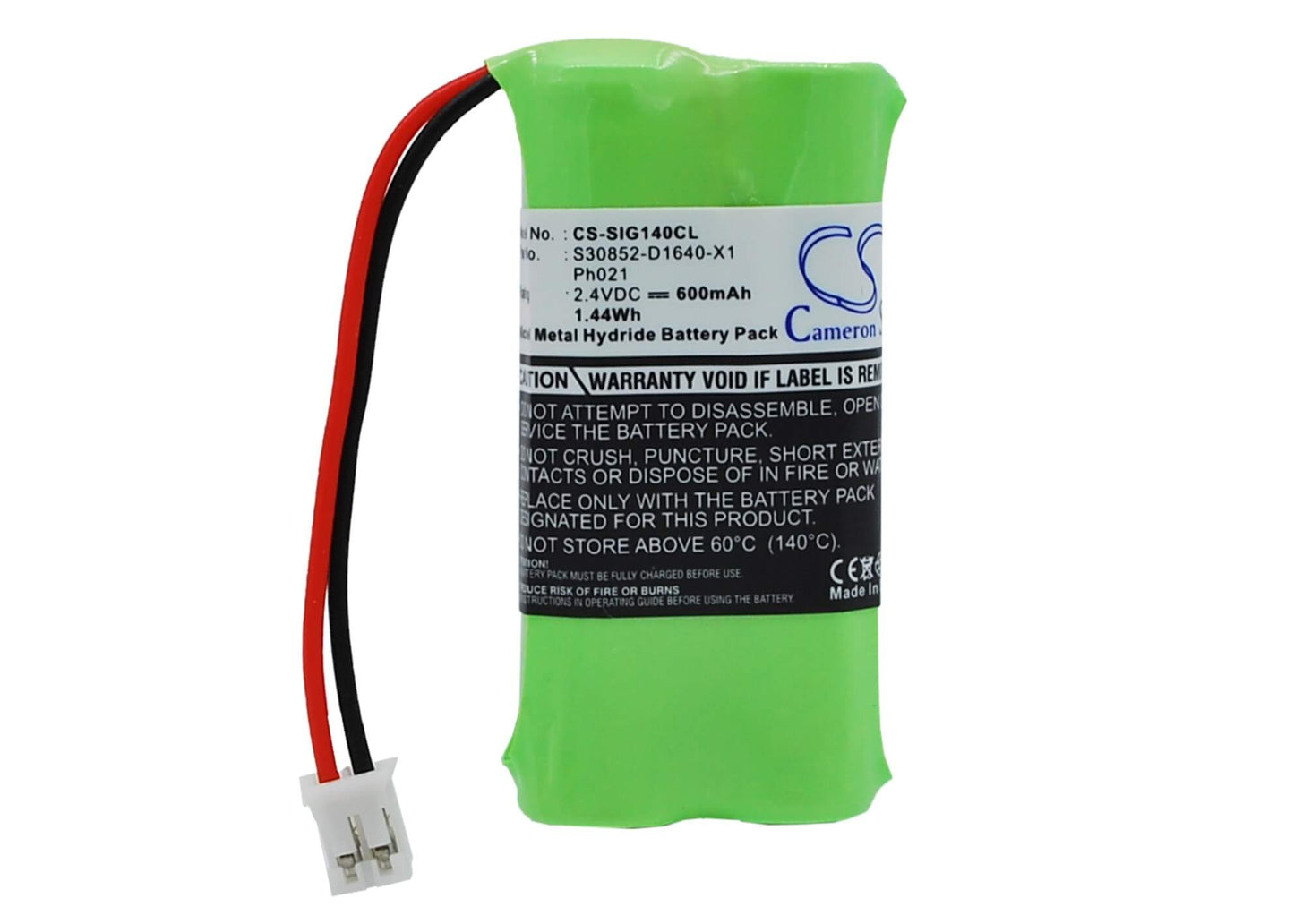 2.4V, 600mAh, Ni-MH Battery fits Siemens, Gigaset 140, 1.44Wh
