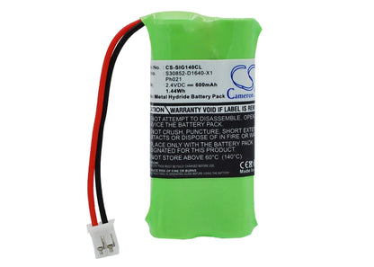 2.4V, 600mAh, Ni-MH Battery fits Siemens, Gigaset 140, 1.44Wh