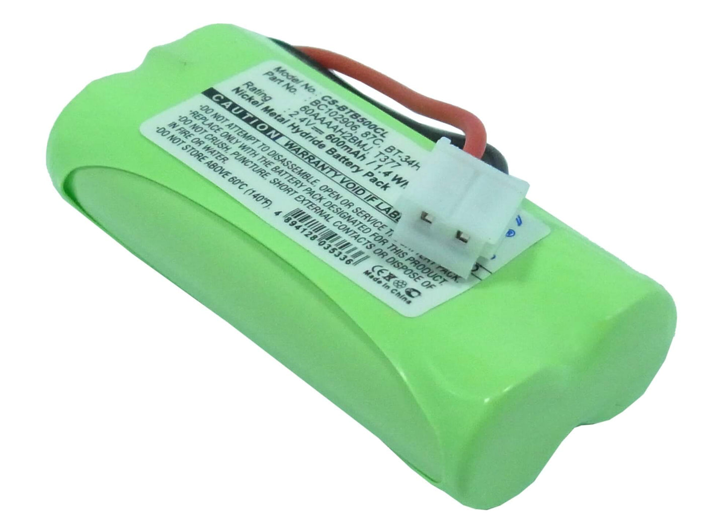 2.4V, 600mAh, Ni-MH Battery fits Southwestern Bell, 2100, 2300, 1.44Wh