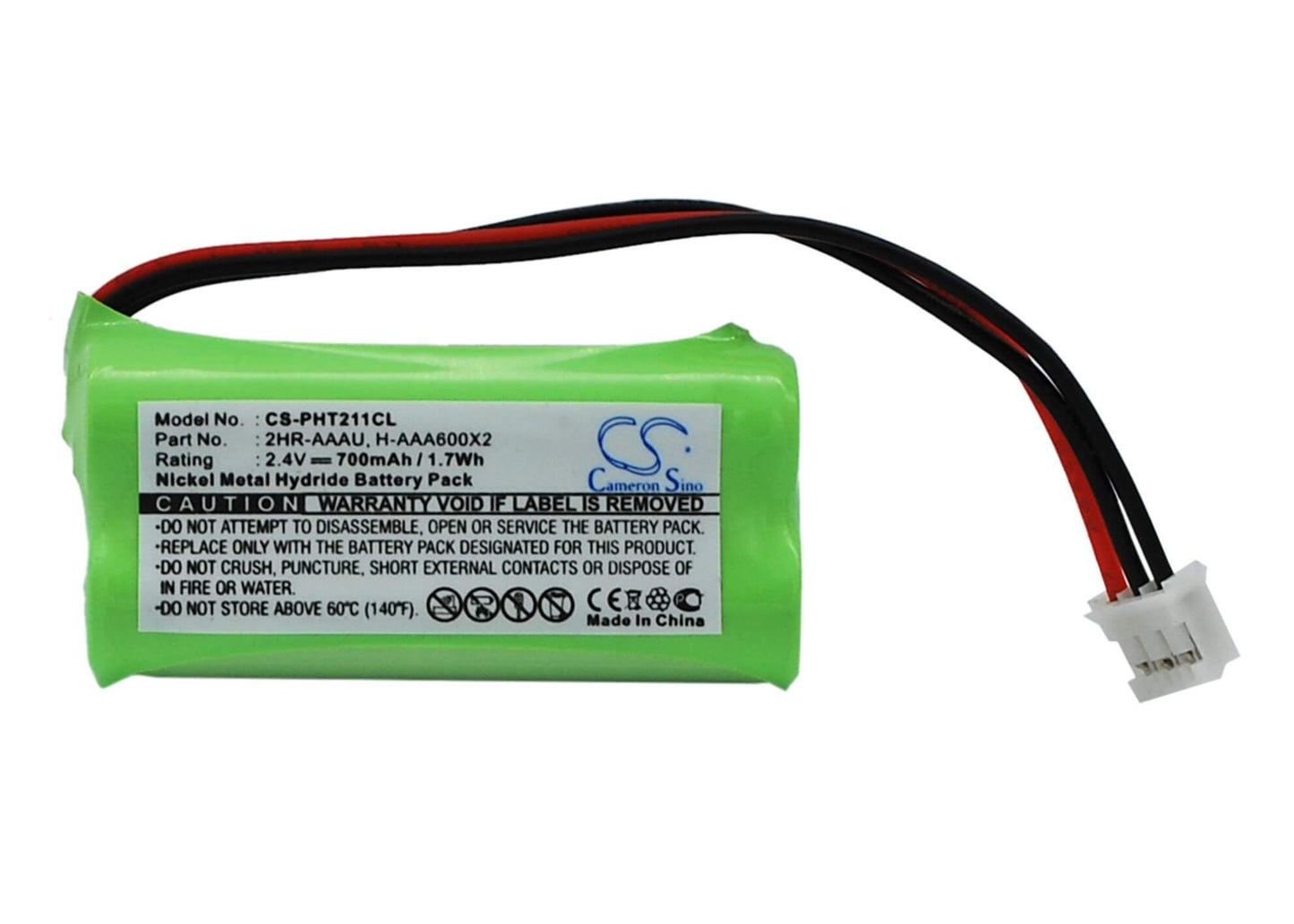2.4V, 700mAh, Ni-MH Battery fits Philips, 215 Quattro, Aleor 300, 1.68Wh
